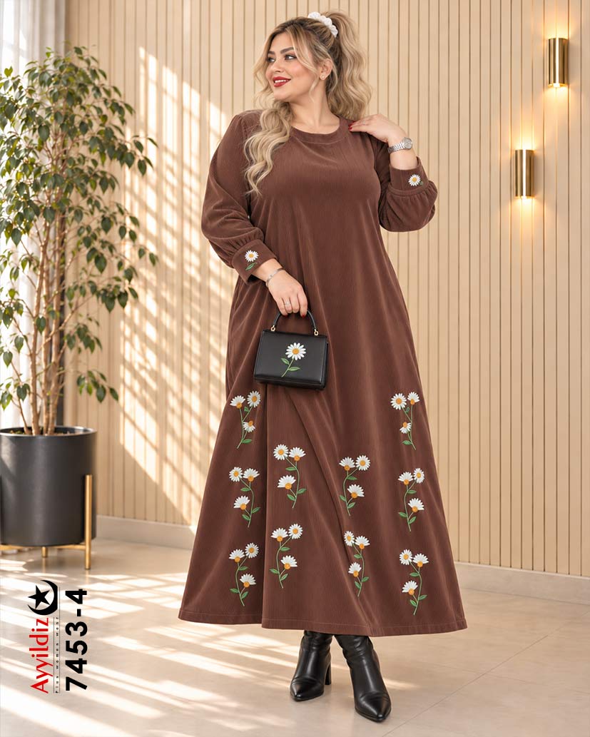 کفتان مخمل کبریتی سایز بزرگ زنانه کد 7453