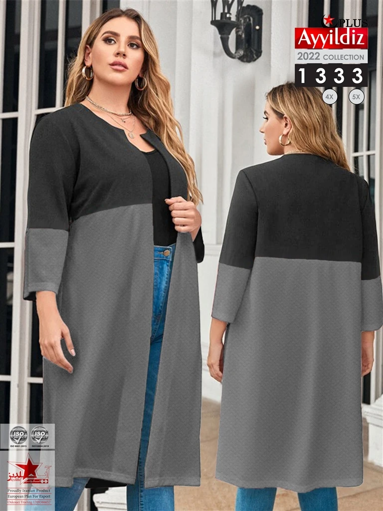 مانتو سایز بزرگ فصلی کد 1333