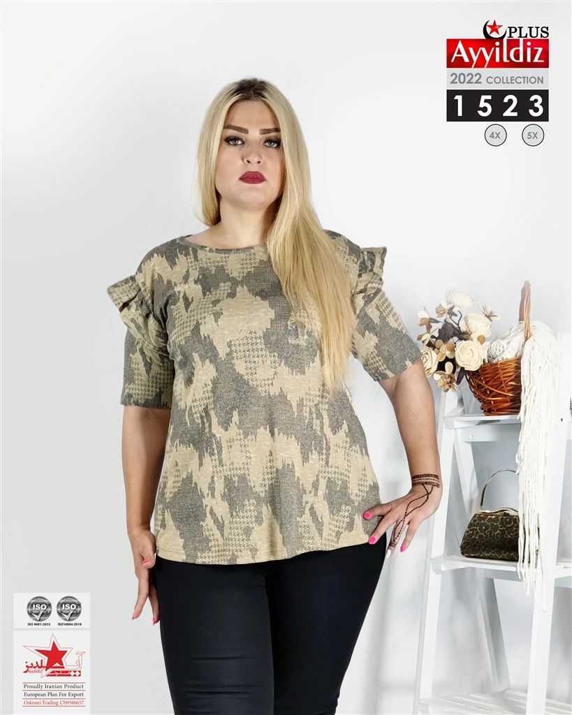 شومیز مجلسی سایز بزرگ کد 1523