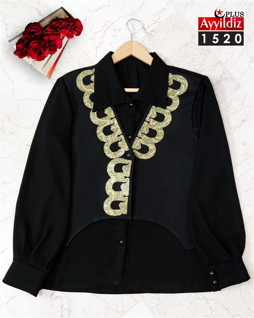 شومیز مجلسی سایز بزرگ سری Aulux کد 1520