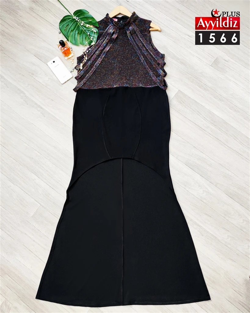 پیراهن مجلسی سایز بزرگ زنانه کد 1566