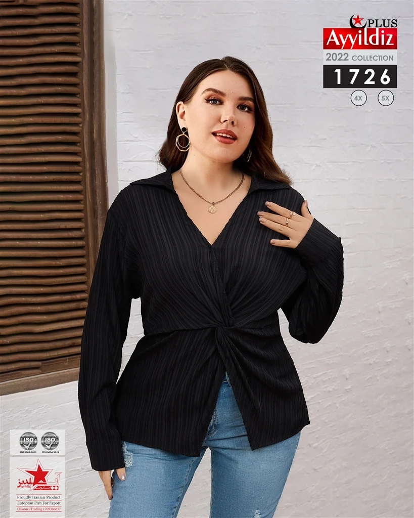 شومیز مجلسی گرهی سایز بزرگ کد 1726