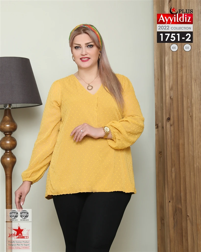 شومیز مجلسی سایز بزرگ زنانه کد 1751
