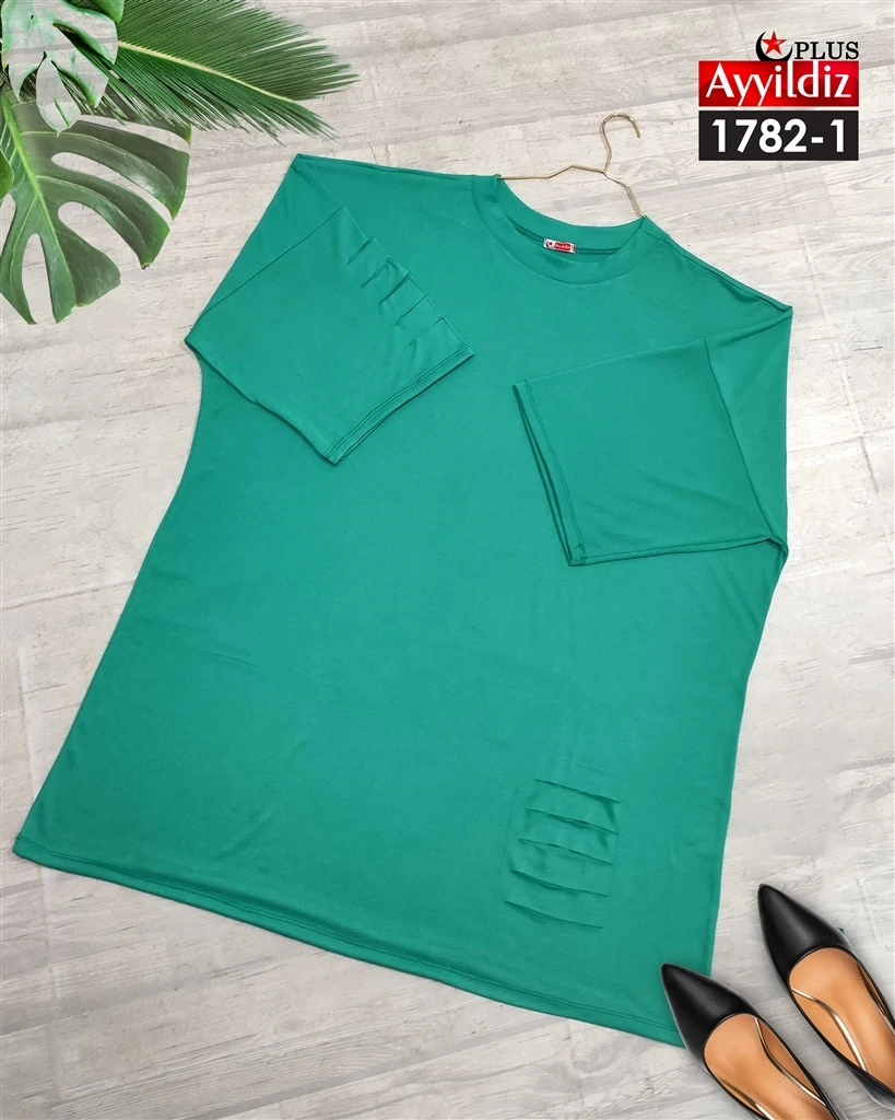 تیشرت لانگ سایز بزرگ زنانه کد 1782