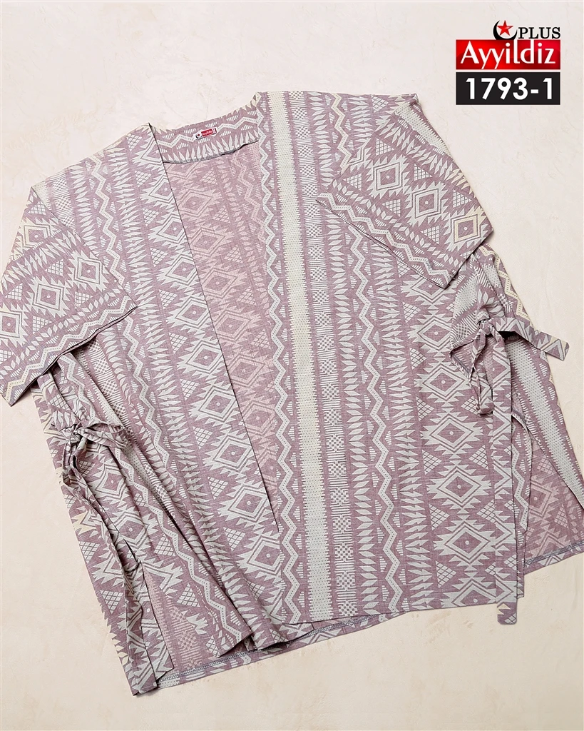 مانتو جلو باز سایز بزرگ زنانه کد 1793