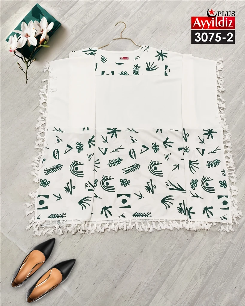 مانتو آزاد جلو باز سایز بزرگ کد 3075