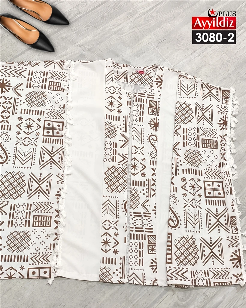 مانتو آزاد جلو باز سایز بزرگ کد 3080