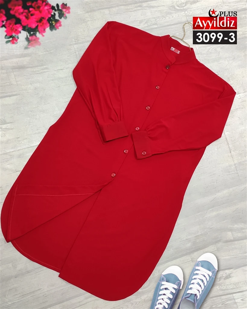مانتو بغل چاک سایز بزرگ زنانه کد 3099