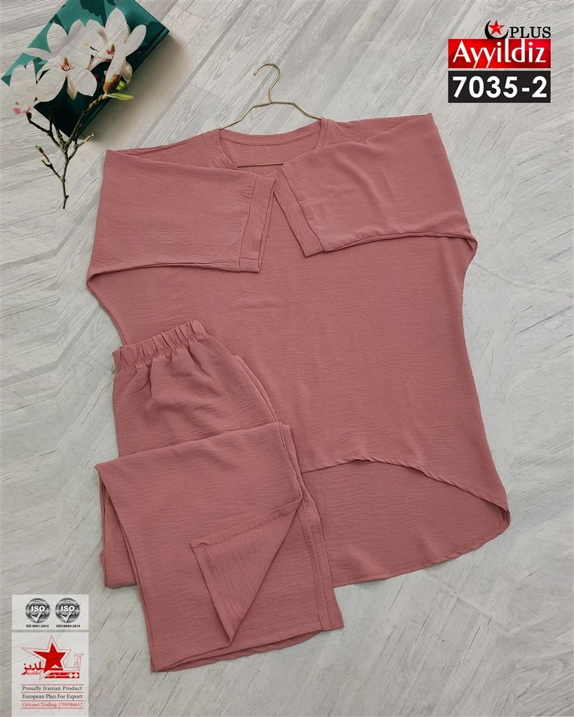 ست تیشرت شلوار سایز بزرگ کد 7035